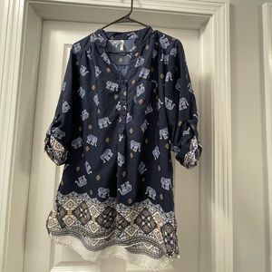 Women Elephants Blouse XL